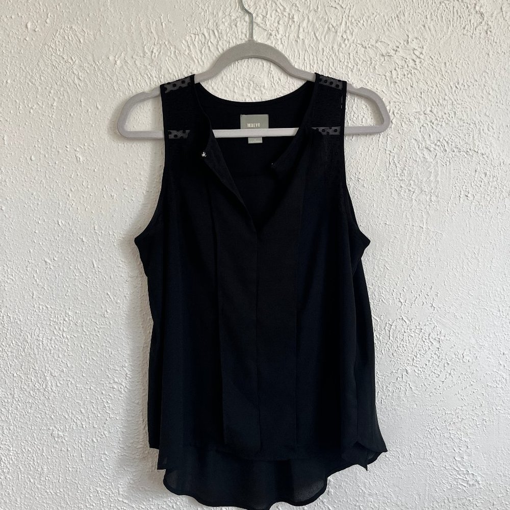 Maeve Black Polka Dot Sleeveless Blouse